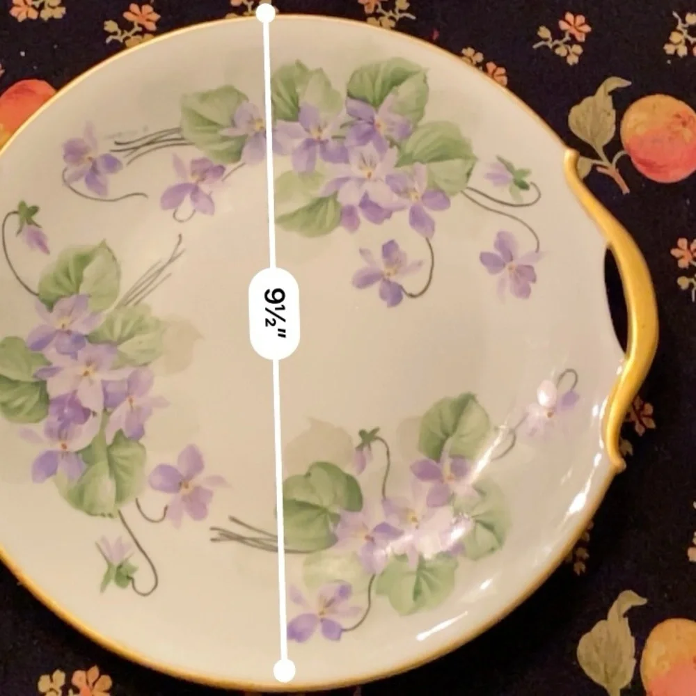 Antique Porcelain Serving Tray Handpainted Signed Walter Wilson